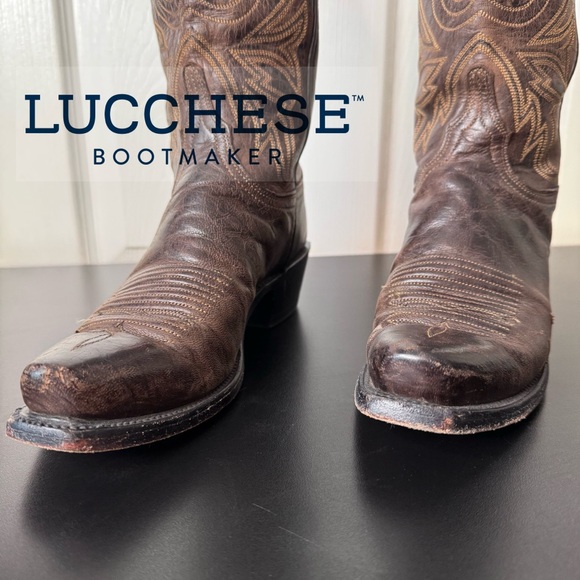 Lucchese Women’s Brown Western Boots 6 1/2 - Picture 1 of 13